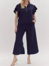 Entro Just Admit It Pant Set In Navy Blue In Blue