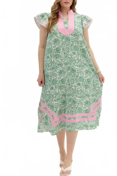 Entro Katherine Midi Dress - Plus In Green
