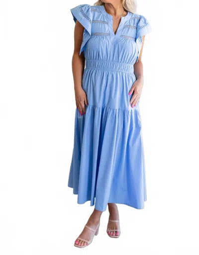 Entro Kathryn Dress In Light Chambray In Blue