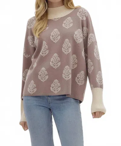 Entro Keepin' It Cozy Sweater In Mocha In Brown