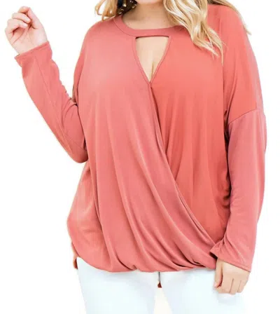 Entro Keyhole Wrap Top In Rust In Multi