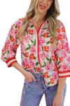 Entro Kiawah Top In Red Floral In Multi