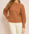 ENTRO KNIT CREWNECK SWEATER IN RUST