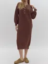 Entro Knit Midi Dress In Espresso Brown In Multi