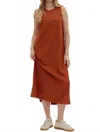 Entro Knit Midi Dress In Rust In Brown
