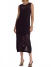 Entro Knit Sleeveless Midi Dress In Black In Black
