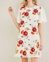 Entro Lace & Floral Shift Dress In Multi