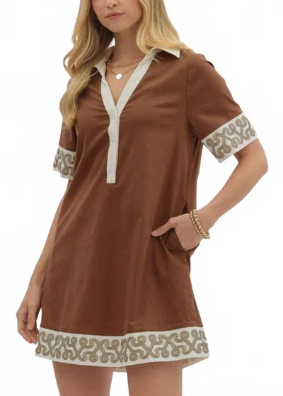 Entro Laine Mini Dress In Brown