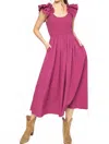 Entro Laura Midi Dress In Merlot In Pink
