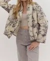 Entro Layers Of Love Floral Quilted Jacket In Ecru In White