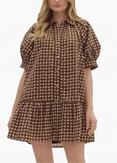 Entro Leighton Mini Dress In Brown