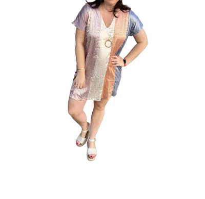 Entro Leopard Print Vneck Dress In Multi In Black