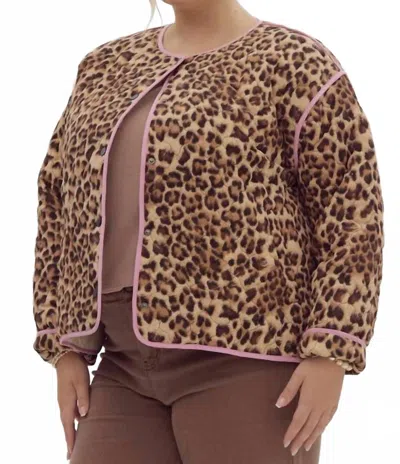 Entro Leopard Quilted Exclusive Jacket Plus In Brown