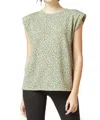 Entro Leopard Tonal Top In Olive Green In Transparent