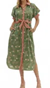 Entro Leslie Midi Dress In Olive In Green