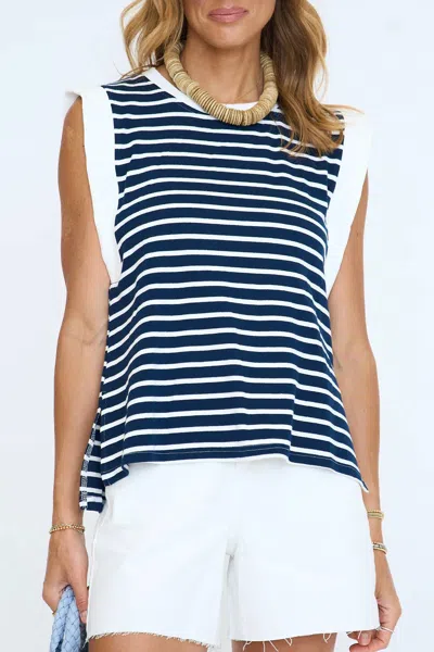 Entro Liberty Lane Knit Top In Navy In Blue