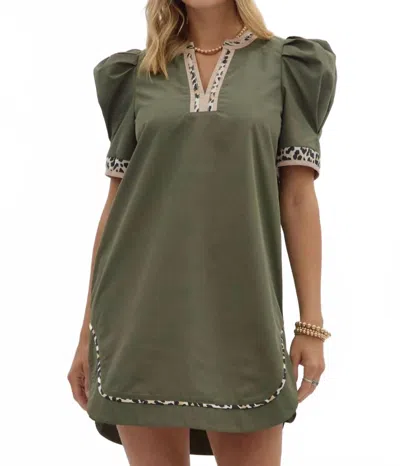 Entro Life On The Edge Dress In Olive In Green