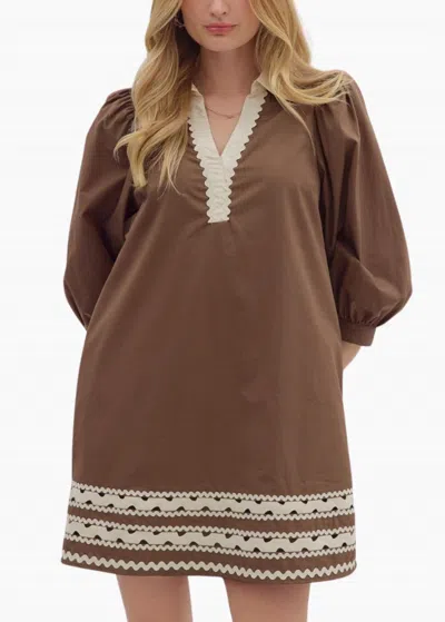 Entro Lina Mini Dress In Brown