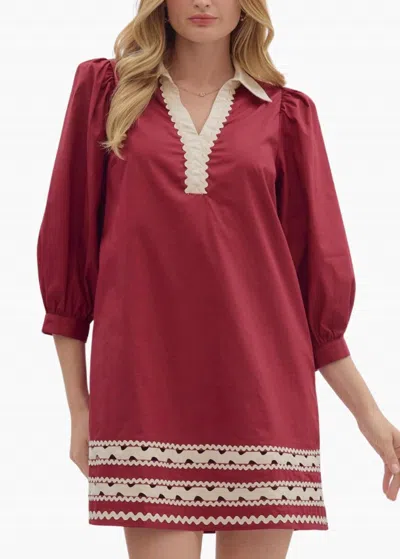 Entro Lina Mini Dress In Garnet In Red