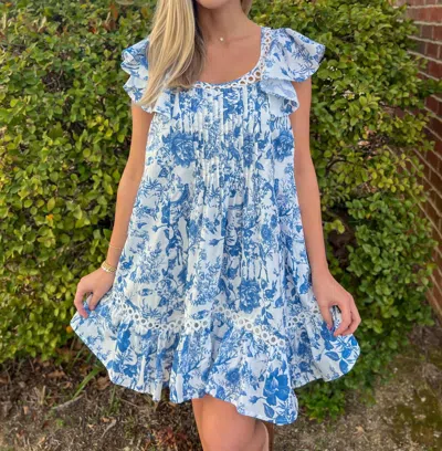 Entro Liza Mini Dress In Navy Blue