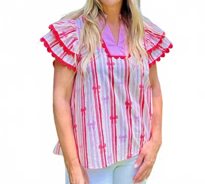 Entro Lizzie Top In Multicolor In Pink