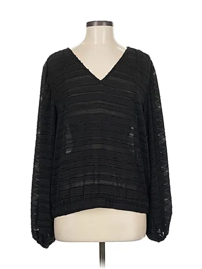 Pre-owned Entro Long Sleeve Blouse In Black