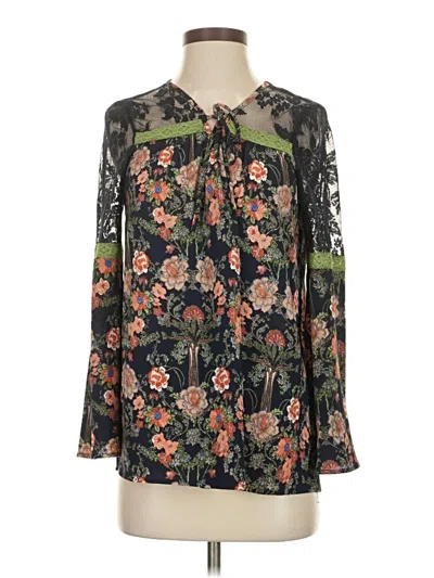 Pre-owned Entro Long Sleeve Blouse In Black