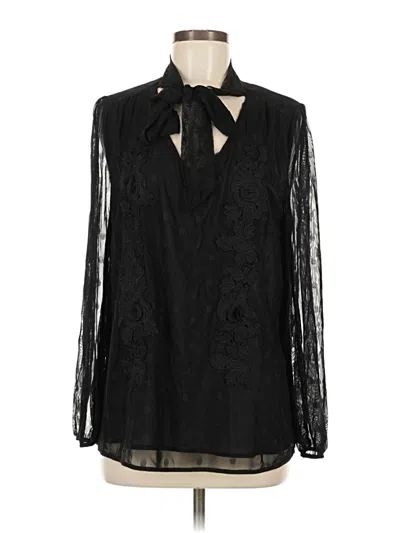 Pre-owned Entro Long Sleeve Blouse In Black