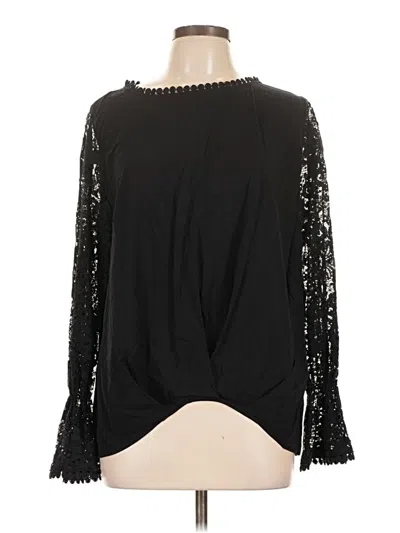 Pre-owned Entro Long Sleeve Blouse In Black