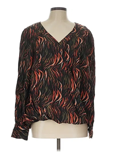 Pre-owned Entro Long Sleeve Blouse In Black