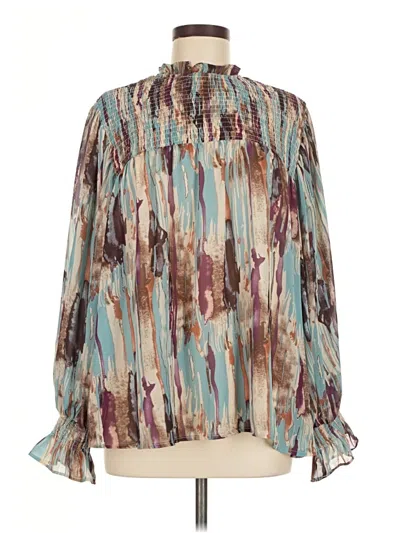 Pre-owned Entro Long Sleeve Blouse In Blue