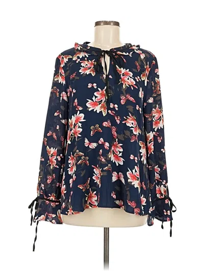 Pre-owned Entro Long Sleeve Blouse In Blue