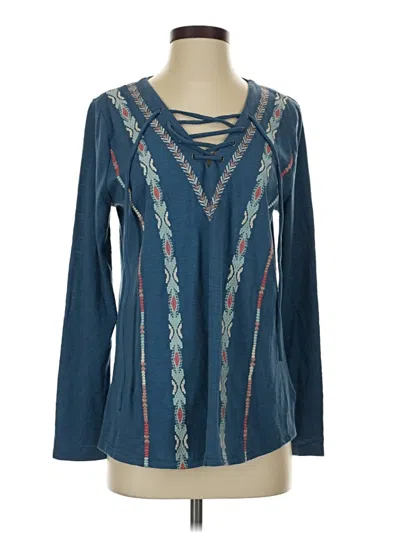 Pre-owned Entro Long Sleeve Blouse In Blue