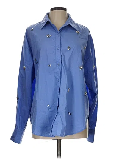 Pre-owned Entro Long Sleeve Blouse In Blue