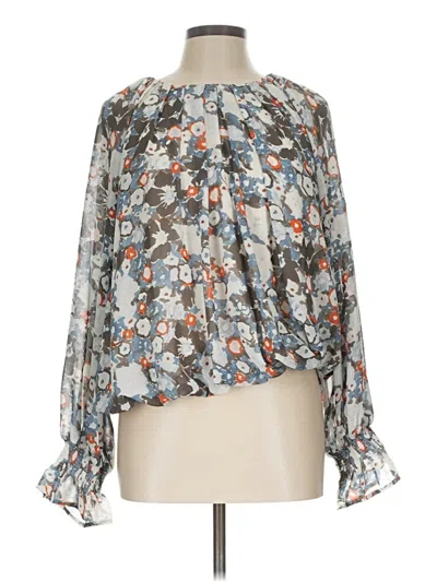 Pre-owned Entro Long Sleeve Blouse In Blue