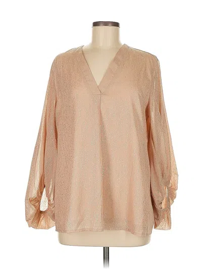 Pre-owned Entro Long Sleeve Blouse In Brown
