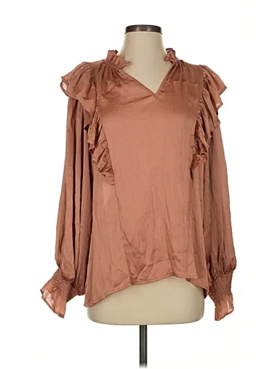 Pre-owned Entro Long Sleeve Blouse In Brown