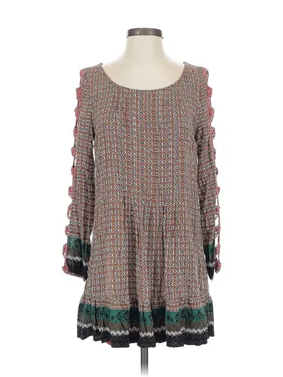 Pre-owned Entro Long Sleeve Blouse In Brown