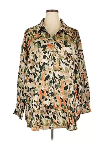 Pre-owned Entro Long Sleeve Blouse In Brown