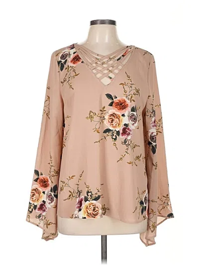 Pre-owned Entro Long Sleeve Blouse In Brown