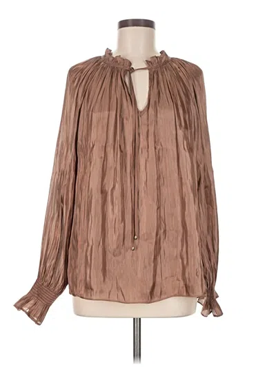 Pre-owned Entro Long Sleeve Blouse In Brown