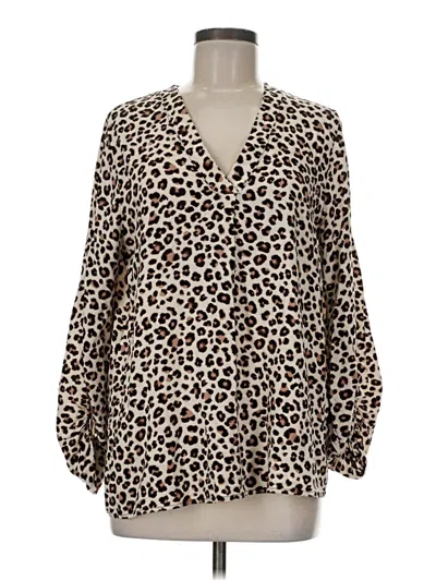 Pre-owned Entro Long Sleeve Blouse In Brown