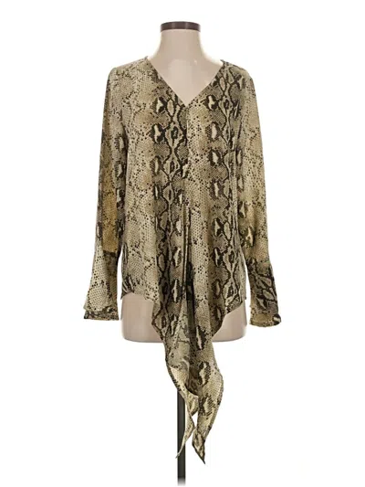 Pre-owned Entro Long Sleeve Blouse In Gold