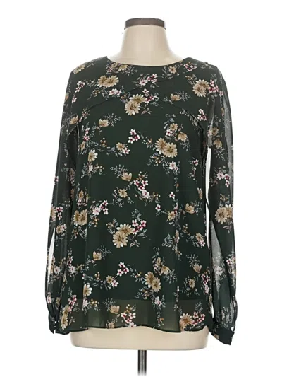 Pre-owned Entro Long Sleeve Blouse In Green