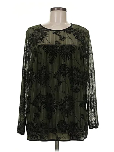 Pre-owned Entro Long Sleeve Blouse In Green