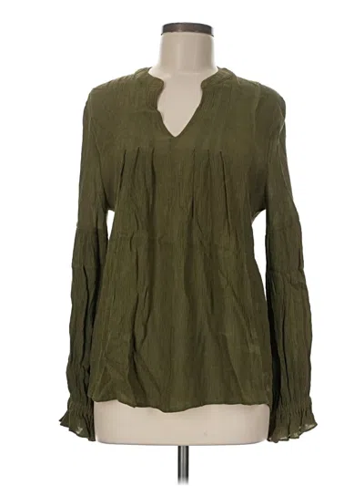Pre-owned Entro Long Sleeve Blouse In Green