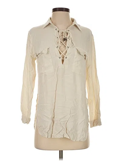 Pre-owned Entro Long Sleeve Blouse In Ivory