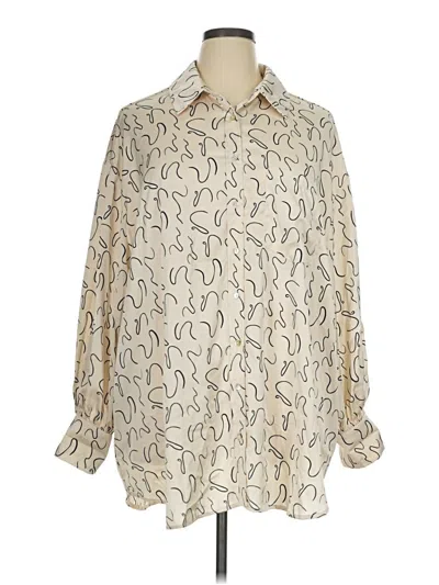 Pre-owned Entro Long Sleeve Blouse In Ivory