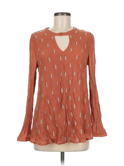 Pre-owned Entro Long Sleeve Blouse In Orange
