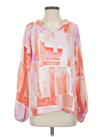Pre-owned Entro Long Sleeve Blouse In Pink